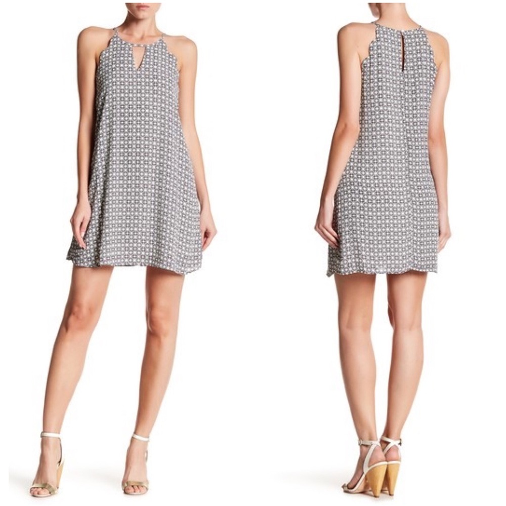 NWT As U Wish Scalloped Printed Dress